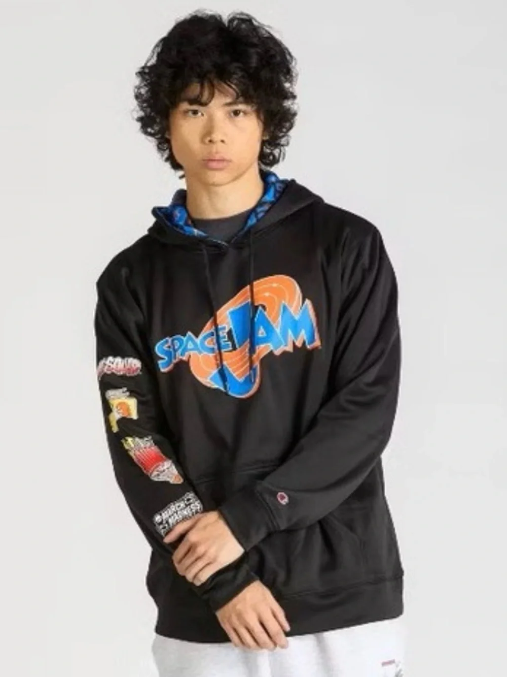 Champion Black Space Jam Logo Crewneck Hoodie